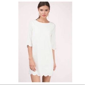 Tobi Cream Scalloped Dress